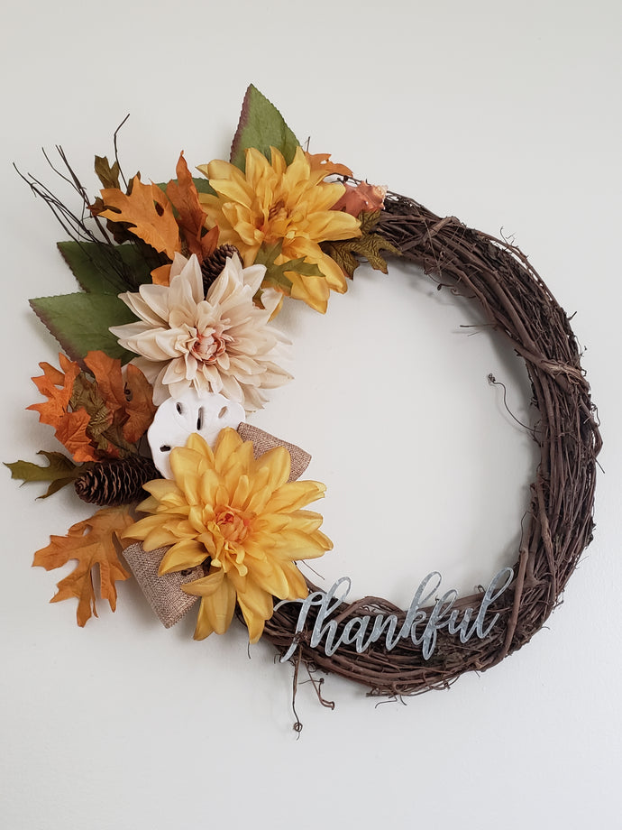 Thankful Nauti Grapevine Wreath