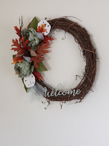 Welcome By the Sea Grapevine Wreath
