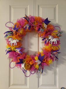 Rainbow Unicorn Wreath