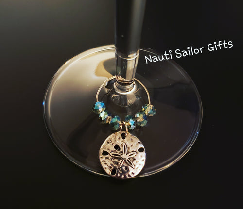 Sand Dollar Wine Charms