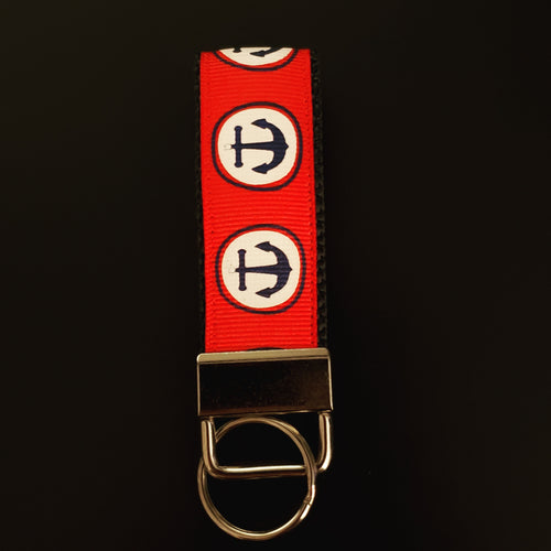 Red & Navy Anchor Thing One Finger Key Fob