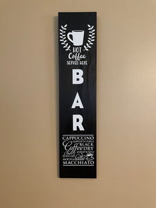 Tan background, Coffee Bar hanging sign !